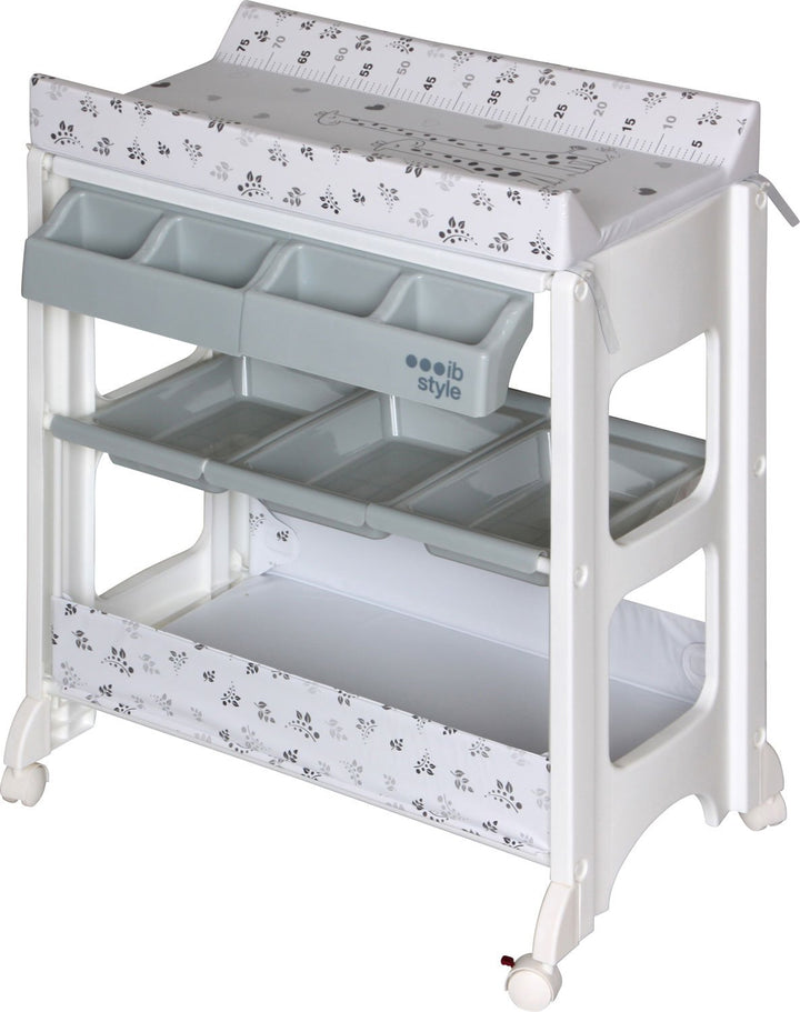 ib style ISA 2-in-1 Wickeltisch mit Badewanne, mobile Wickelkombination, Rollbar, grosse Aufbewahrun