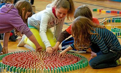 PESTAS Domino-Steine: 500 nachhaltig, ökologisch und fair produzierte Bausteine aus Birken-Holz. Dur