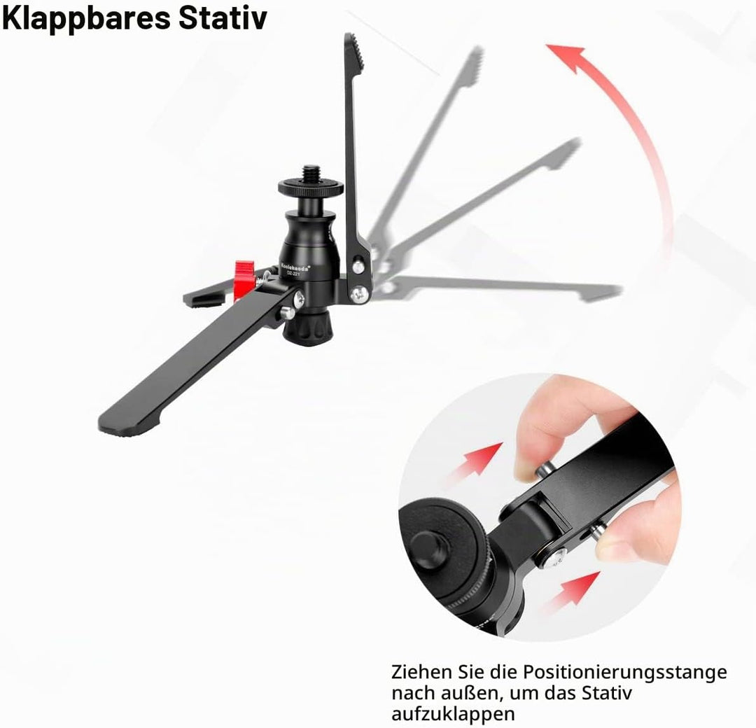 Koolehaoda Mini Stativ Desktop Stativ Universelle 3 Fuss Einbeinstativ-Stützbasis Ständer Einbeinsta