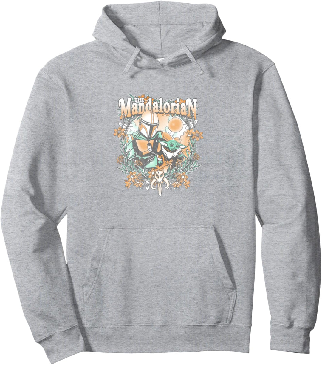 Star Wars: The Mandalorian & The Child Floral Portrait Pullover Hoodie
