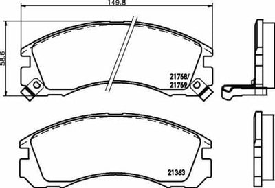 HELLA PAGID 8DB 355 016-531 Bremsbelagsatz - T3025 - Dicke/Stärke: 15.7mm - Bremssystem: Akebono - m