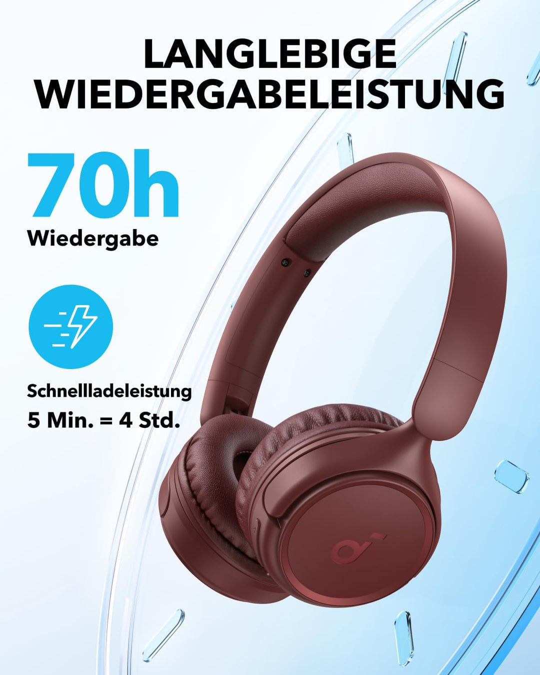 soundcore H30i Kabellose On-Ear Kopfhörer, Faltbares Design, Purer Bass, 70h Wiedergabe, Bluetooth 5
