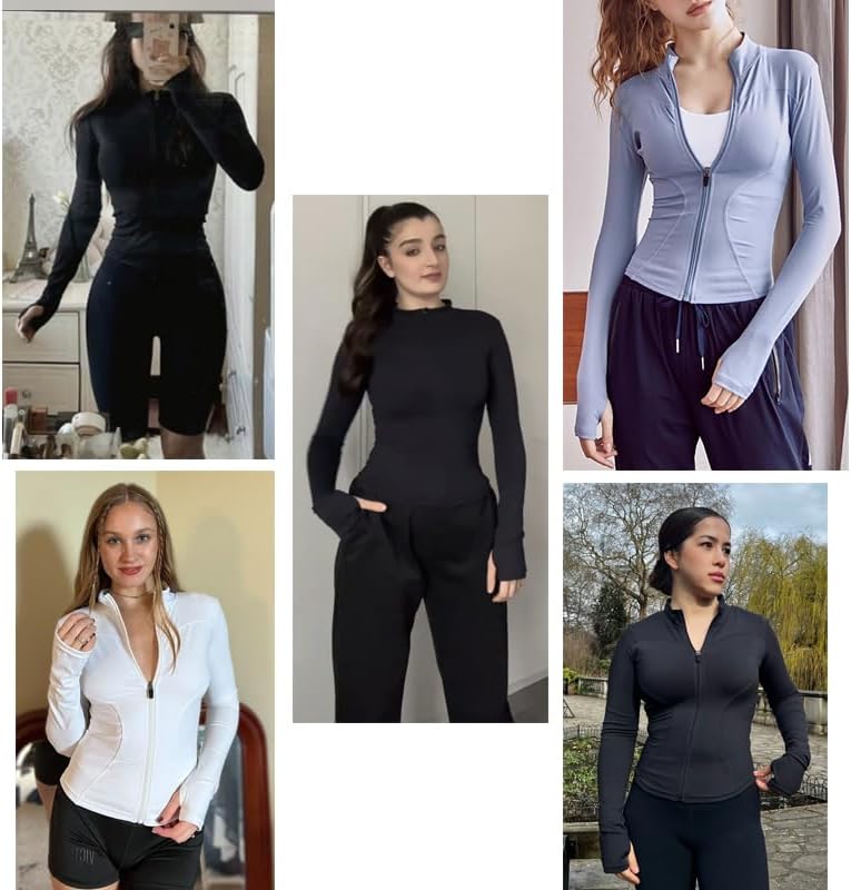 Rapbin Damen Laufjacke Sportjacke Langarm Gym Tops Yoga Fitness Shirt Atmungsaktive Sportjacke Reiss