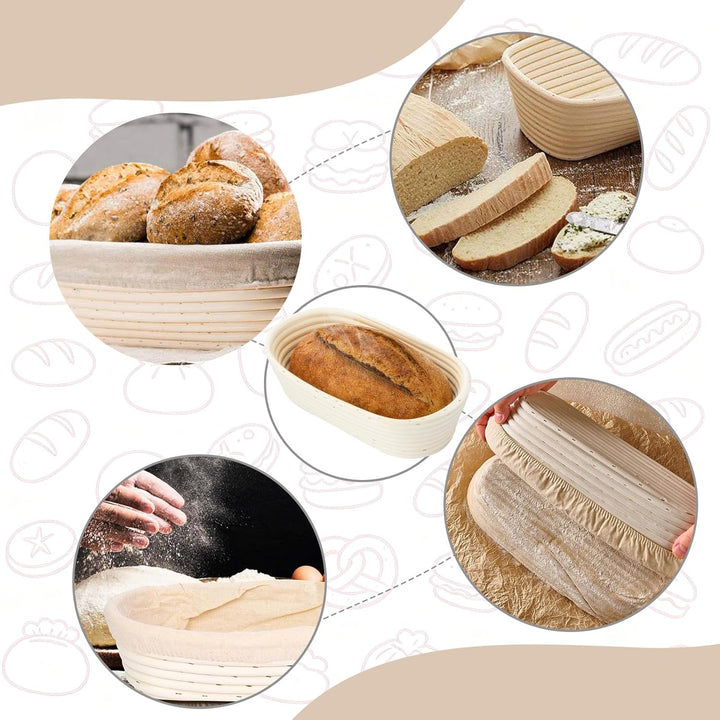 Gärkörbchen Oval, Gärkorb für Reben, Handgefertigter Rattan Fermentationskorb, Brot Gärkorb Handgefe