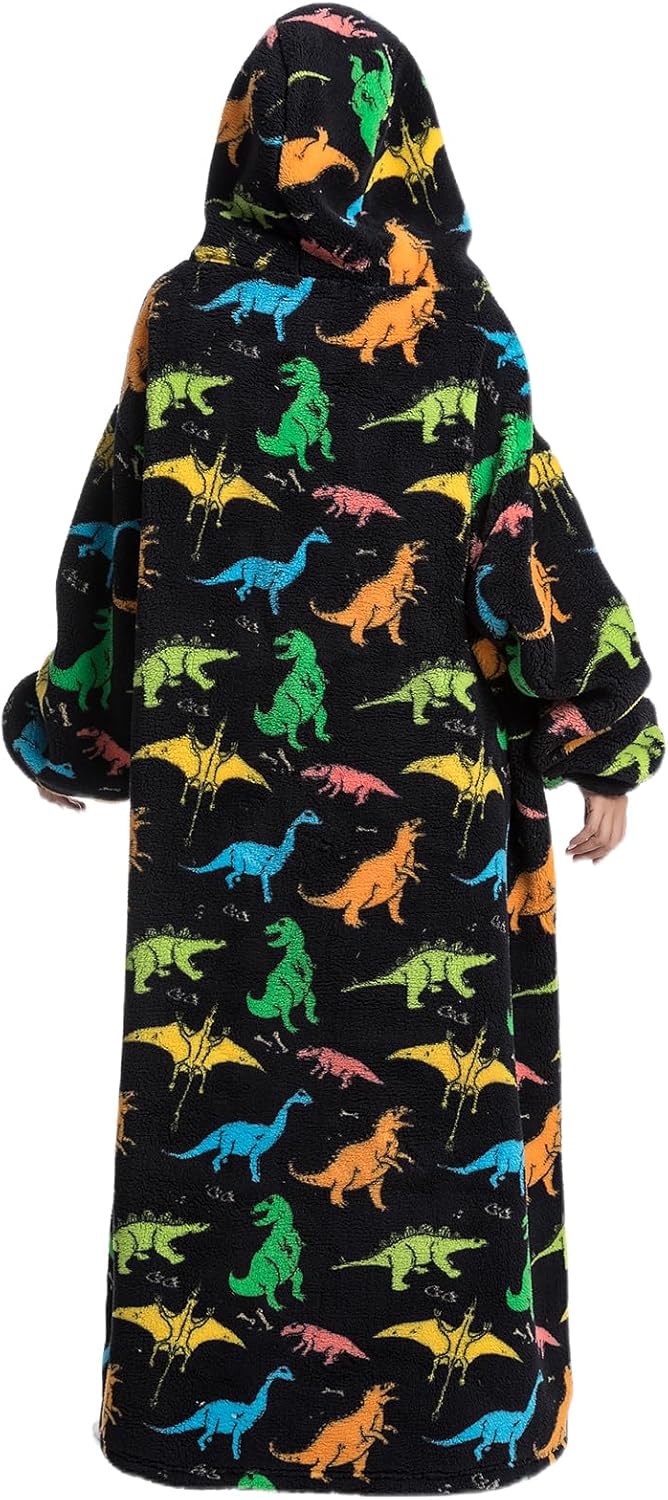 Ultra Weiche Hoodie Decke mit Ärmeln Warme Flanell Decke zum Anziehen für Zuhause Sofa und Bett, Kus