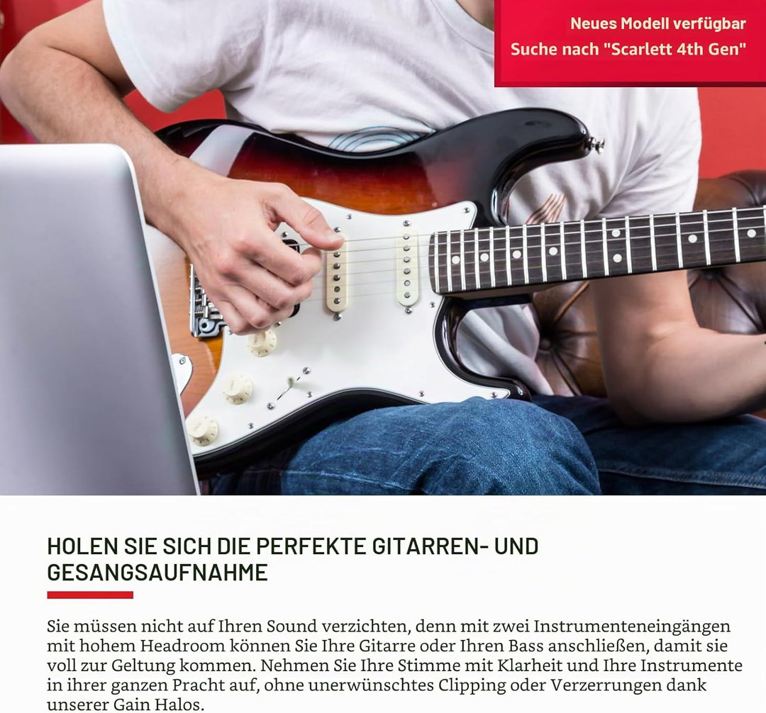 Focusrite Scarlett 2i2 3. Gen USB-Audio-Interface für Aufnahmen, Komposition, Streaming – High-Fidel