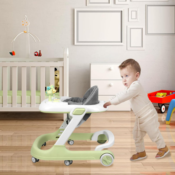 OHMG Babywalker Lauflernwagen, 5-in-1, Wippfunktion, Babywalker mit Rollen, Licht, Musik, Spielplatz