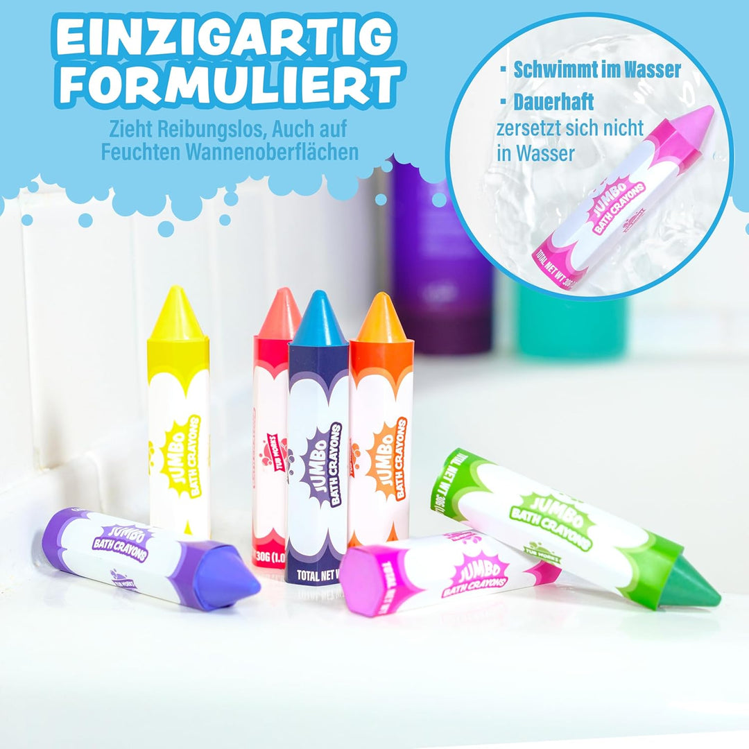 Tub Works® Gross Badestifte Badespielzeug,7 Stifte | Ungiftige, abwaschbare Badewannenstifte für Kle