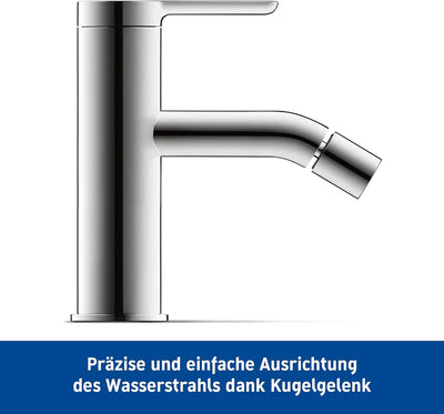 Duravit C.1 Einhebel-Bidetarmatur (Auslauf Höhe 70 mm), Bidetmischer mit Zugstangen-Ablaufgarnitur,