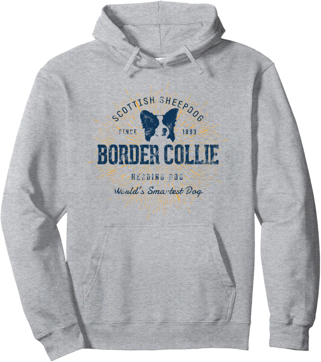 Retro Vintage Border Collie Pullover Hoodie