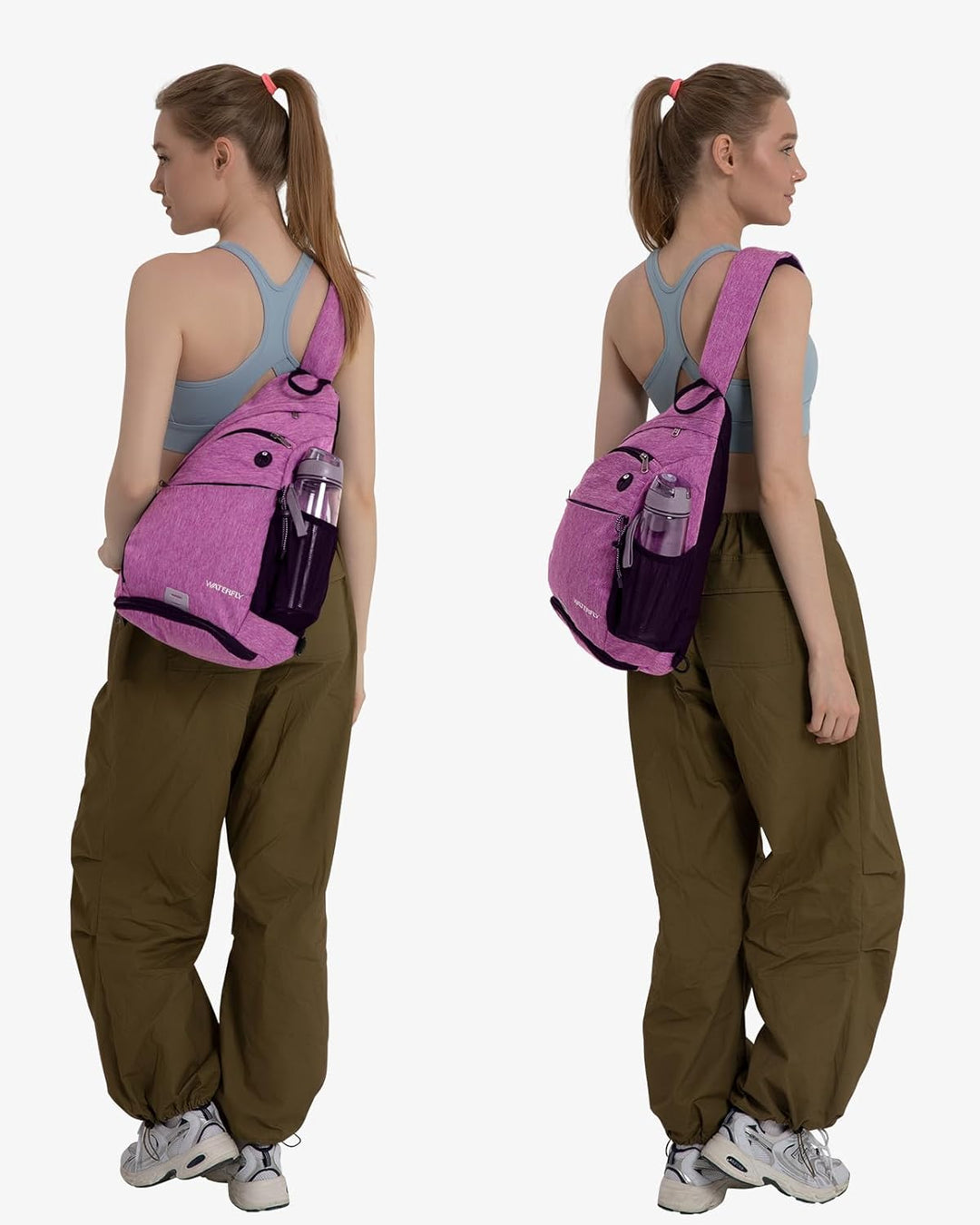 WATERFLY Sling Bag Crossbody Backpack Schulterrucksack mit verstellbarem Schultergurt Perfekt für Ou