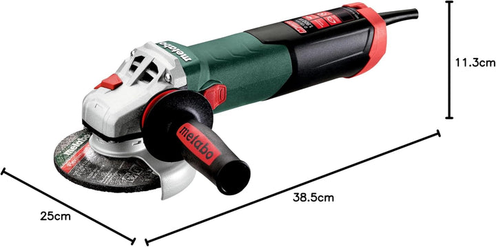 metabo Winkelschleifer WEV 19-125 Q M-Brush - 1900 W, 125 mm Scheiben-Ø, 11.000 U/min - Mit Drehzahl