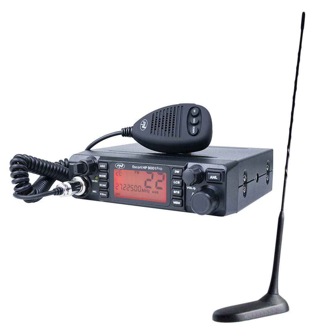 PNI Radio CB Escort HP 9001 PRO ASQ 12/24 + Antenne CB Extra 45 mit Magnet PNI Extra 45 Antenne, PNI