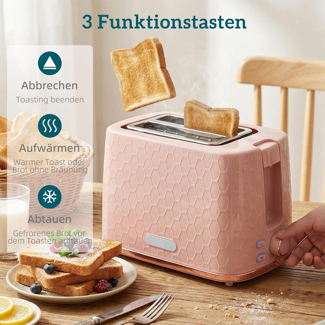 HOMCOM Wasserkocher- und Toaster-Set, 1,7L 2200W Schnellkoch-Wasserkocher mit automatischer Abschalt