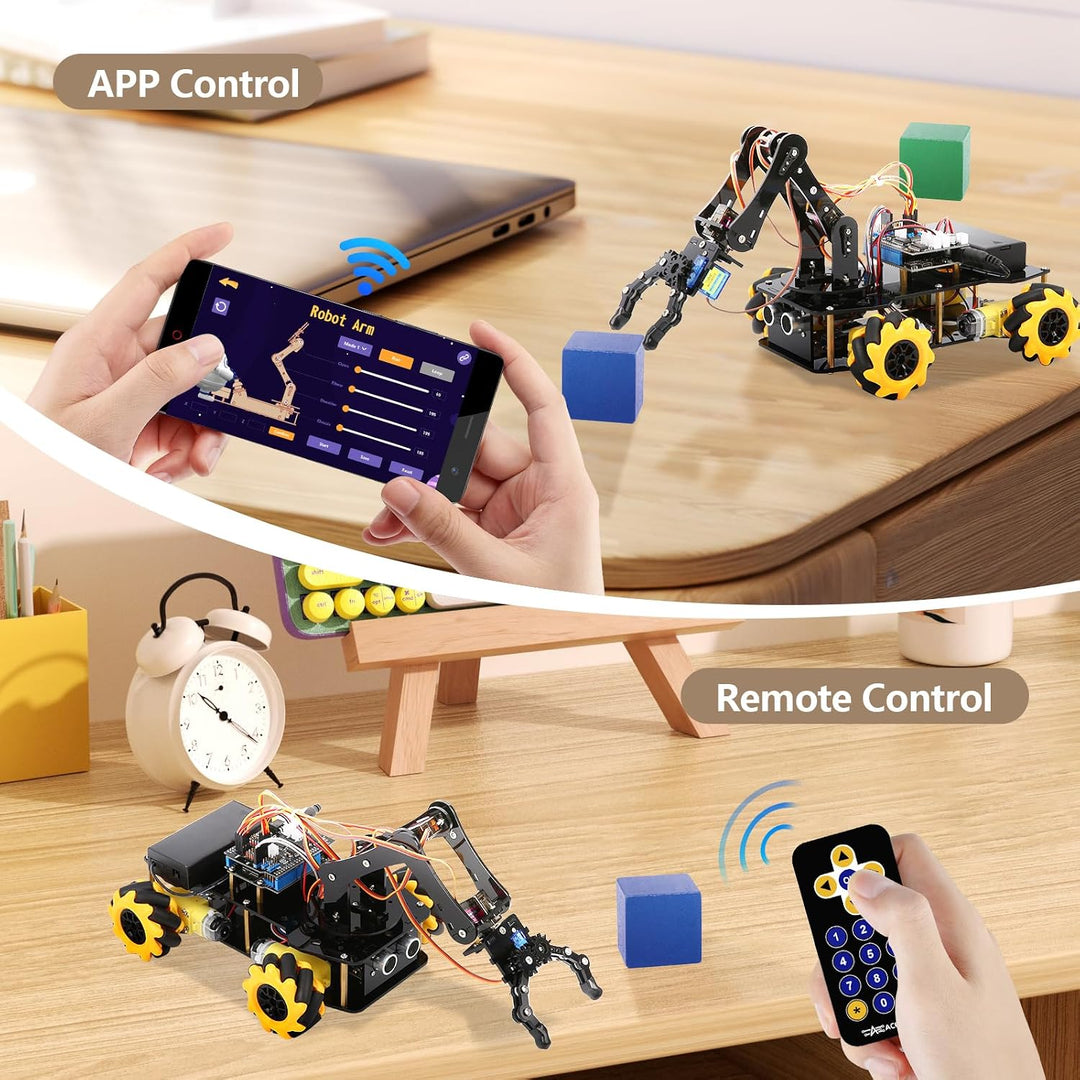 ACEBOTT Roboterarm Smart Car Bausatz, Robotik Bausatz, Mint Spielzeug, Programmier-Roboter-Bausatz,