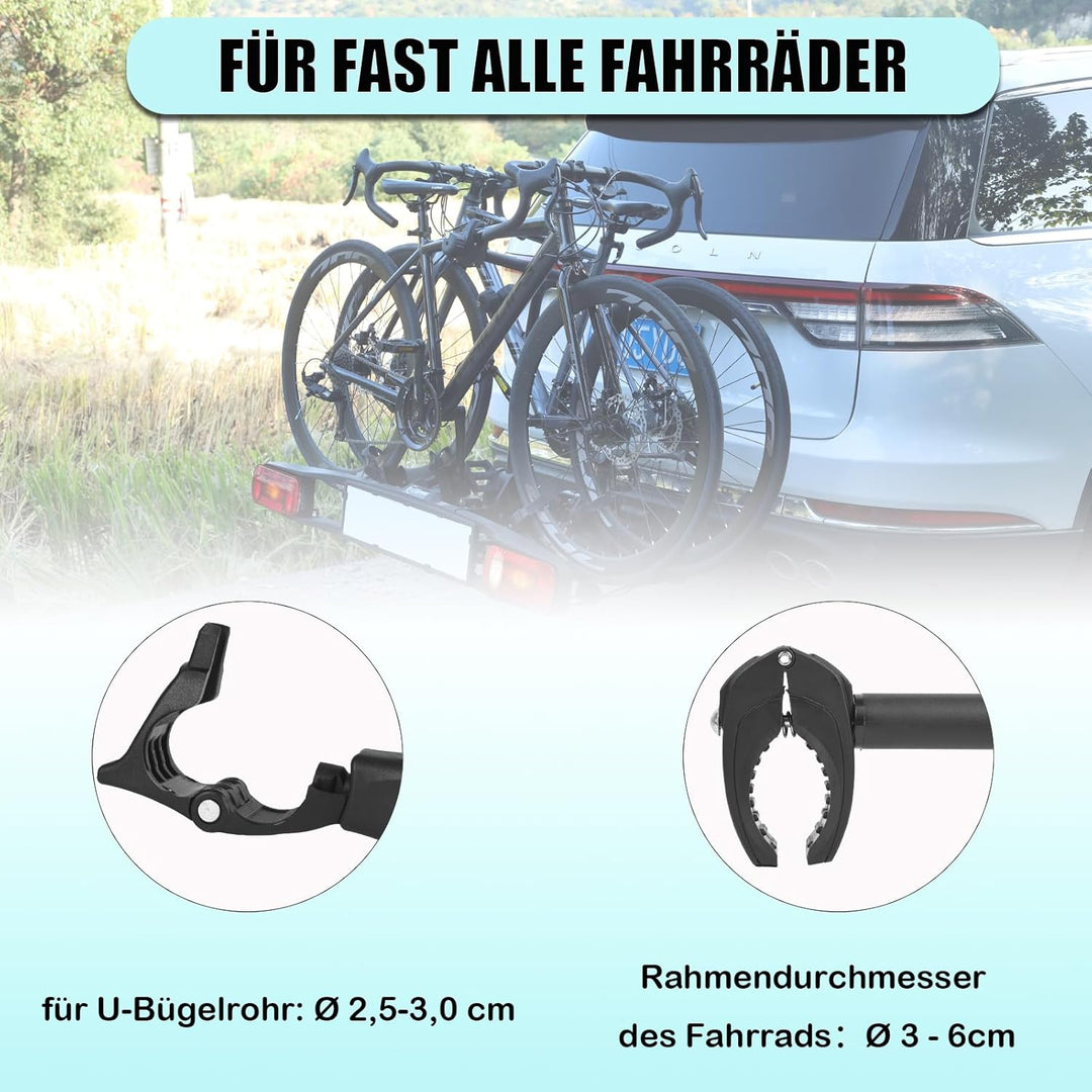 Schwarz Rahmenhalter 3 Stück Lang 25CM + 32CM + 45CM, Abschliessbar Ahrradrahmenhalter, für U-Bügelr