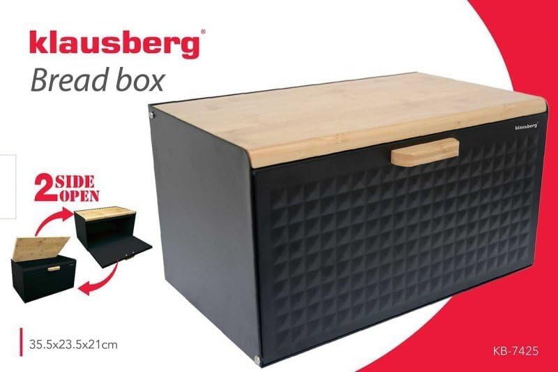 Klausberg Brotkasten Brotkasten Küche Aufbewahrung Lebensmittel Edelstahl Holz Brot Aufbewahrung Sch