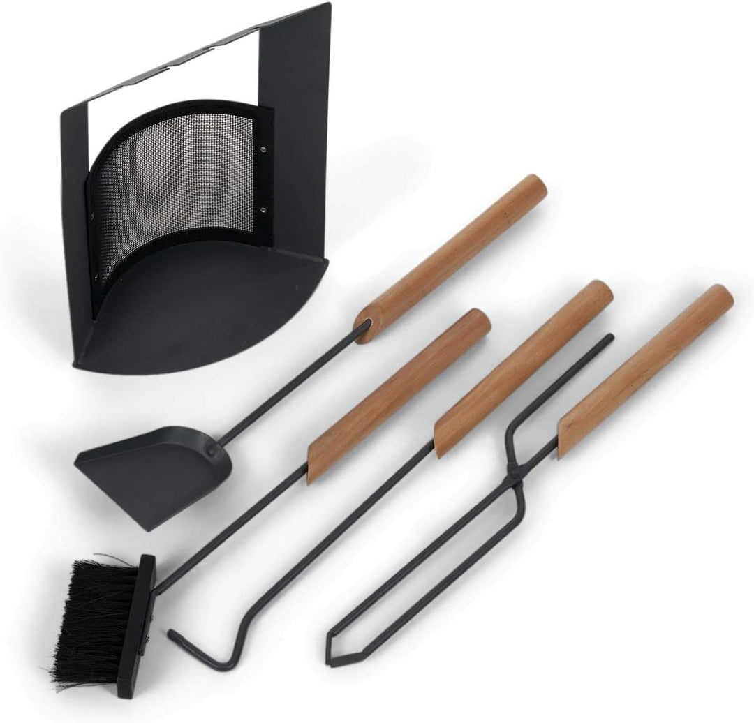 SULENO Kaminbesteck LIVERPOOL 5-teilig Kamingarnitur mit Ascheschaufel Besen Schürhaken, Kaminset &