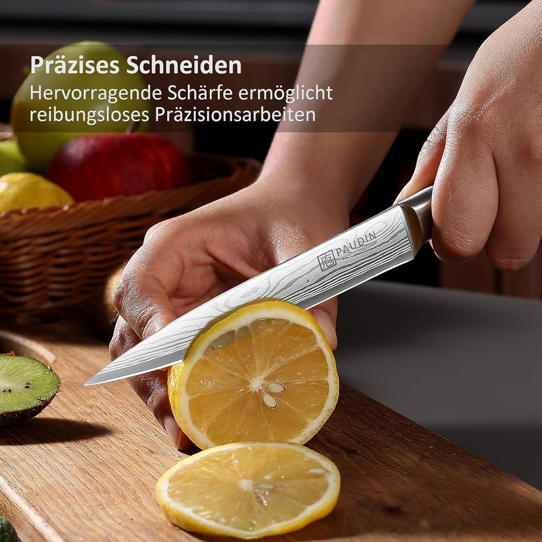 PAUDIN Kochmesser Allzweckmesser Profi 13cm Scharf Küchenmesser Chefmesser aus rostfreiem Deutscher
