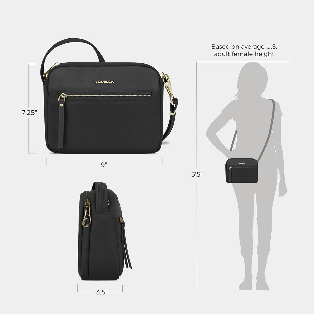 Travelon Unisex Addison Umhängetasche Einheitsgrösse Schwarz, Einheitsgrösse Schwarz