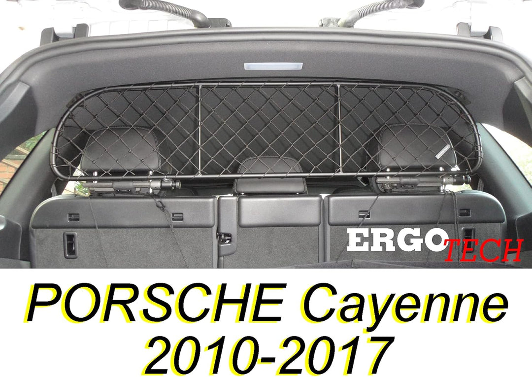 ERGOTECH Trennnetz Trenngitter für Porsche Cayenne (2010-2017) RDA65PSD-S8, für Hunde und Gepäck