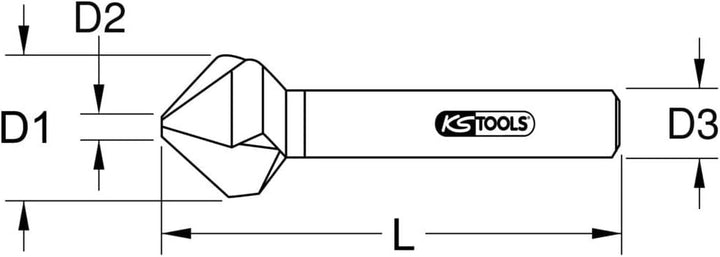 KS Tools 336.0190 HSS TiN Kegel- und Entgratsenker 90°, 23mm 23 mm, 23 mm