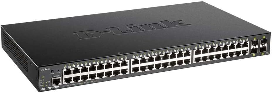 D-Link DGS-1250-52XMP, 52-Port Layer 2/3 Smart Managed PoE Gigabit Switch (48 x 10/100/1000 Mbit/s B
