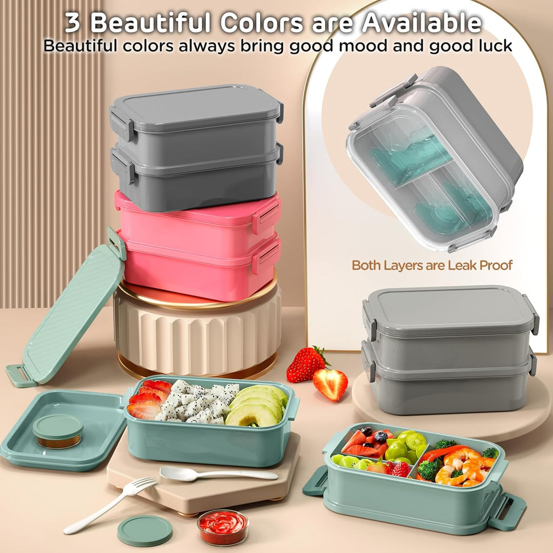 WayEee Lunchbox Erwachsene 2130ml Gross Volumen Bento Box Auslaufsicher Brotdose Erwachsene BPA Frei