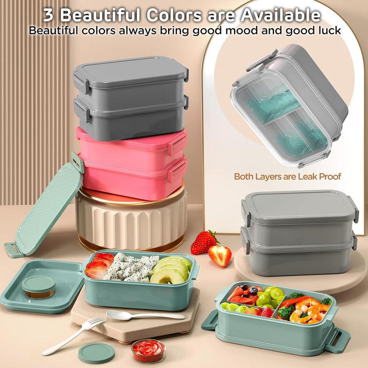 WayEee Lunchbox Erwachsene 2130ml Gross Volumen Bento Box Auslaufsicher Brotdose Erwachsene BPA Frei