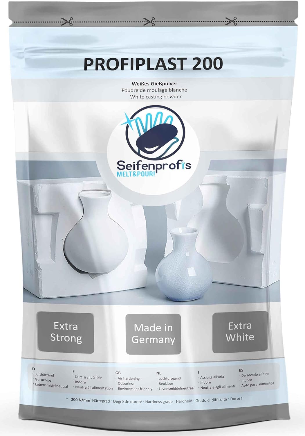 Seifenprofis Profiplast 200 Reliefgiesspulver 9 kg - extra weiss, Giesspulver, Giessmasse, Modellier