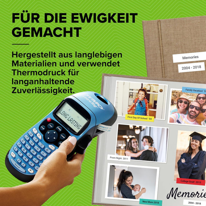 DYMO LetraTag LT-100H Beschriftungsgerät Handgerät | Tragbares Etikettiergerät mit ABC Tastatur | bl