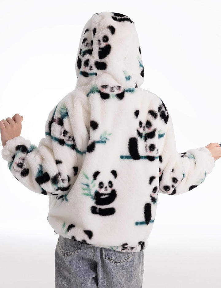 SEAUR Kuscheljacke Mädchen Flauschig Teddy-Fleece Hoodie Jacke Kinder Kuschelig Plüsch Supersoft Man