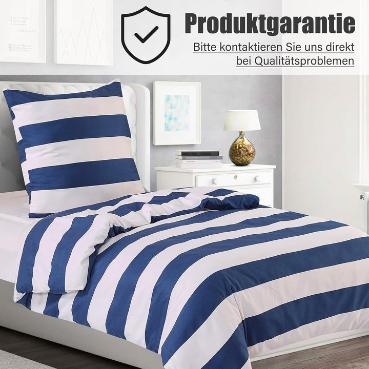 HENGWEI Blau Bettwäsche 140x200cm 2teilig Set, Extraweiches &amp; bügelfrei Bettwäsche-Set,Mikrofaser Be
