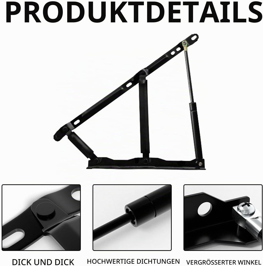 2 Stk. Gasdruckfeder, Gasdruckdämpfer 900N/PC Pneumatische Bett Hebemechanismus, Hebescharniere 92KG