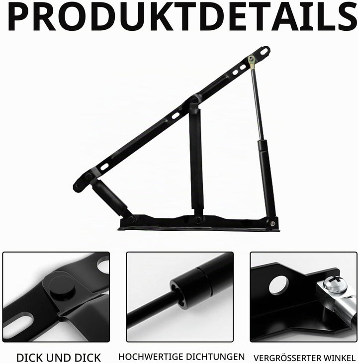 2 Stk. Gasdruckfeder, Gasdruckdämpfer 900N/PC Pneumatische Bett Hebemechanismus, Hebescharniere 92KG