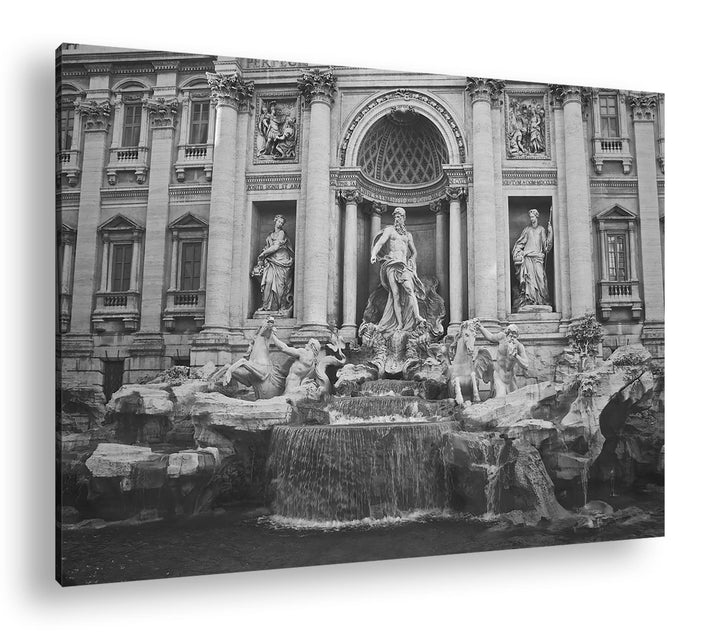 deyoli Trevi Brunnen in Rom Format: 100x70 Effekt: Schwarz&Weiss als Leinwandbild, Motiv fertig gera