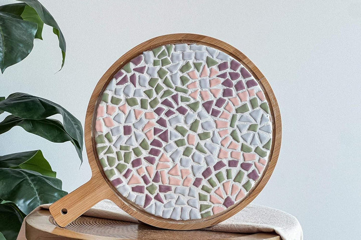 Little Creations mosaik Servierbrett Rund | DIY Bastelset Erwachsene | Gestalte deine eigene Servier