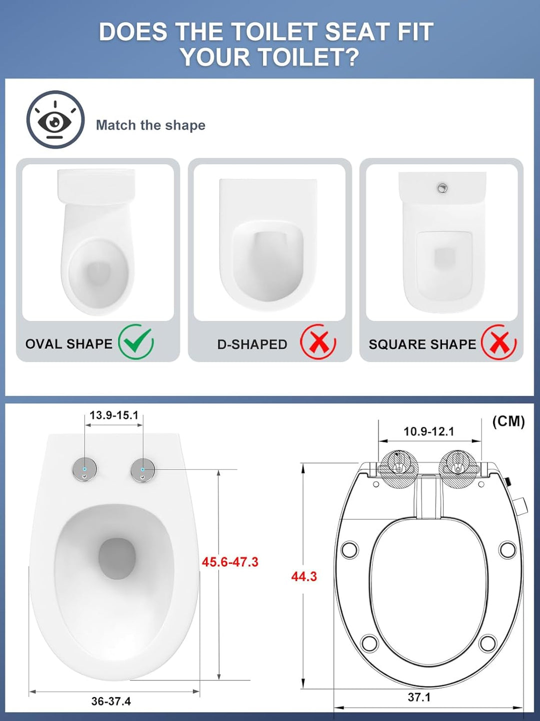 Toilettendeckel mit Bidet,YEAUPE PRO WC Sitze mit Absenkautomatik, nicht elektrisch, mit selbstreini