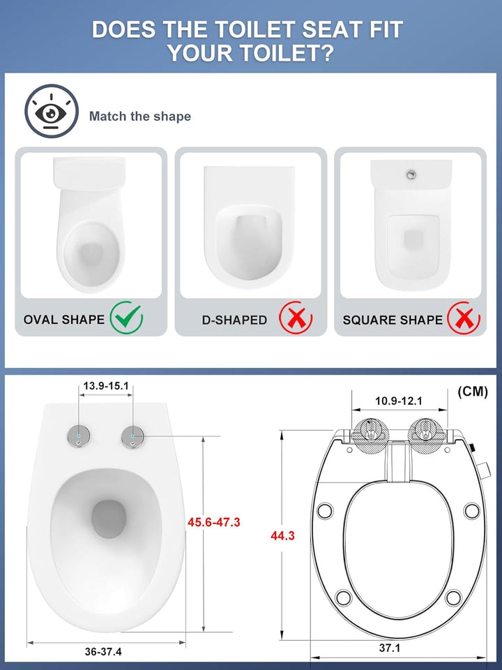 Toilettendeckel mit Bidet,YEAUPE PRO WC Sitze mit Absenkautomatik, nicht elektrisch, mit selbstreini