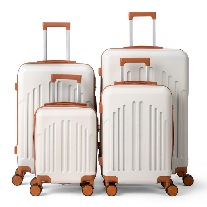 LALAHO Kofferset 4 teilig Hartschale, Reisekoffer mit Rollen Gross, Koffer Set 4 Stück aus ABS, Hand