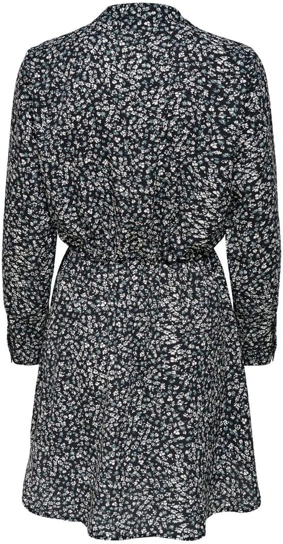 ONLY Damen Onlcory L/S V-Neck Tunic WVN Noos Tunika XS Black / Maria White Grey Disty, XS Black / Ma