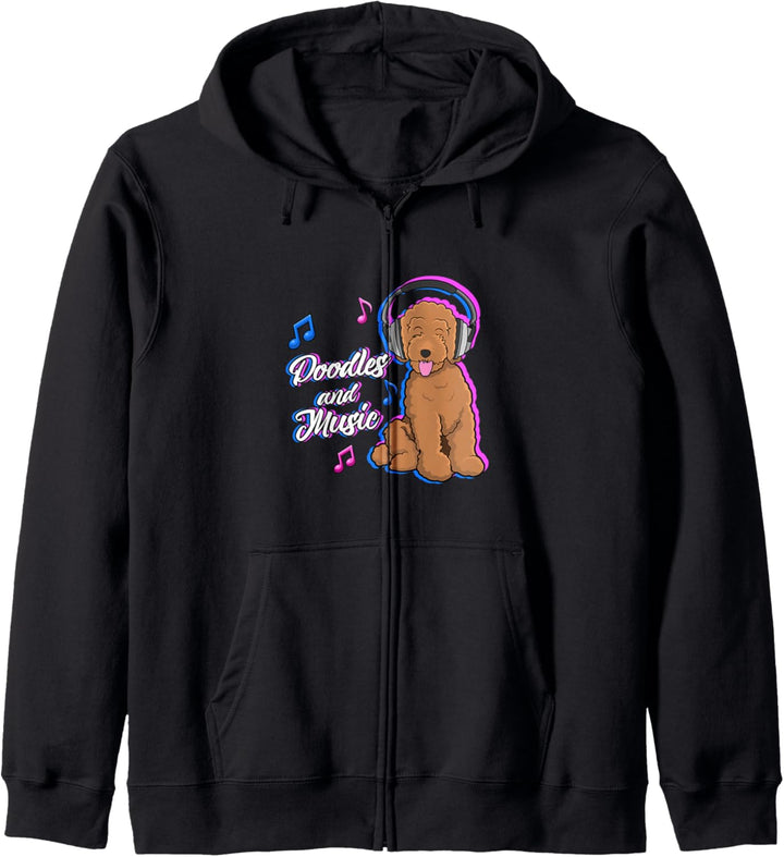 Doodles und Musiker Goldendoodle Musikschlüssel Kapuzenjacke