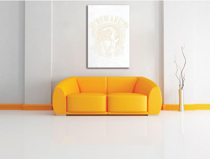 Urban monkey white Bild auf Leinwand, XXL riesige Bilder fertig gerahmt mit Keilrahmen, Kunstdruck a