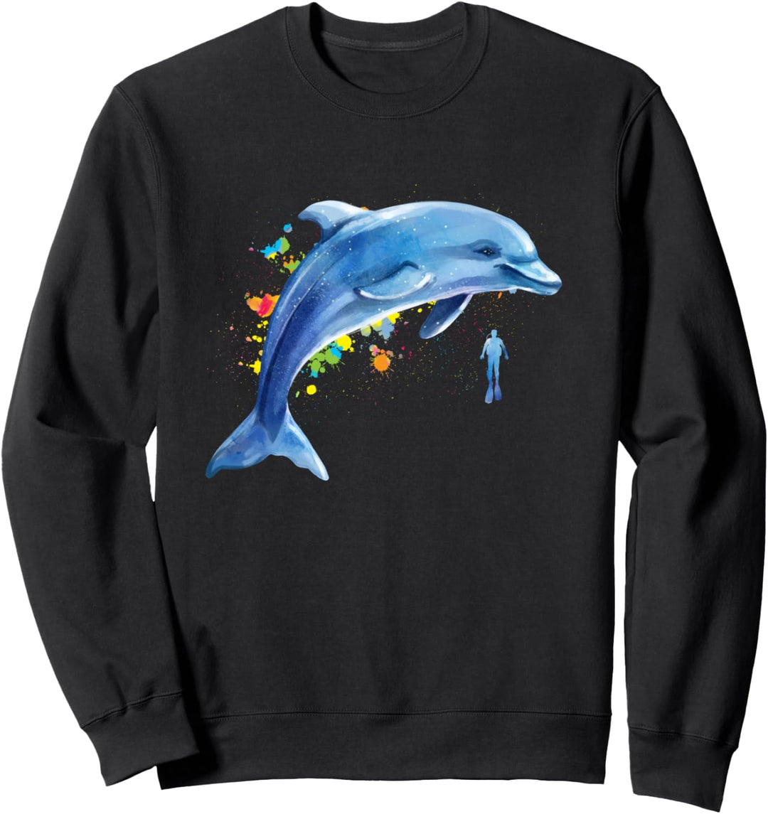 Delfin Taucher Wale Tümmler Delphin Sweatshirt
