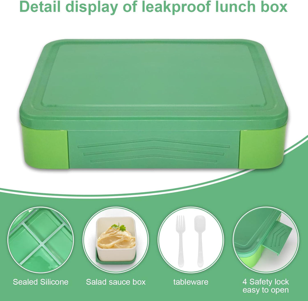 IJIAMY Brotdose Kinder mit Fächern, 1300ml Jausenbox Kinder, Auslaufsicher Bento Box, Lunchbox Kinde
