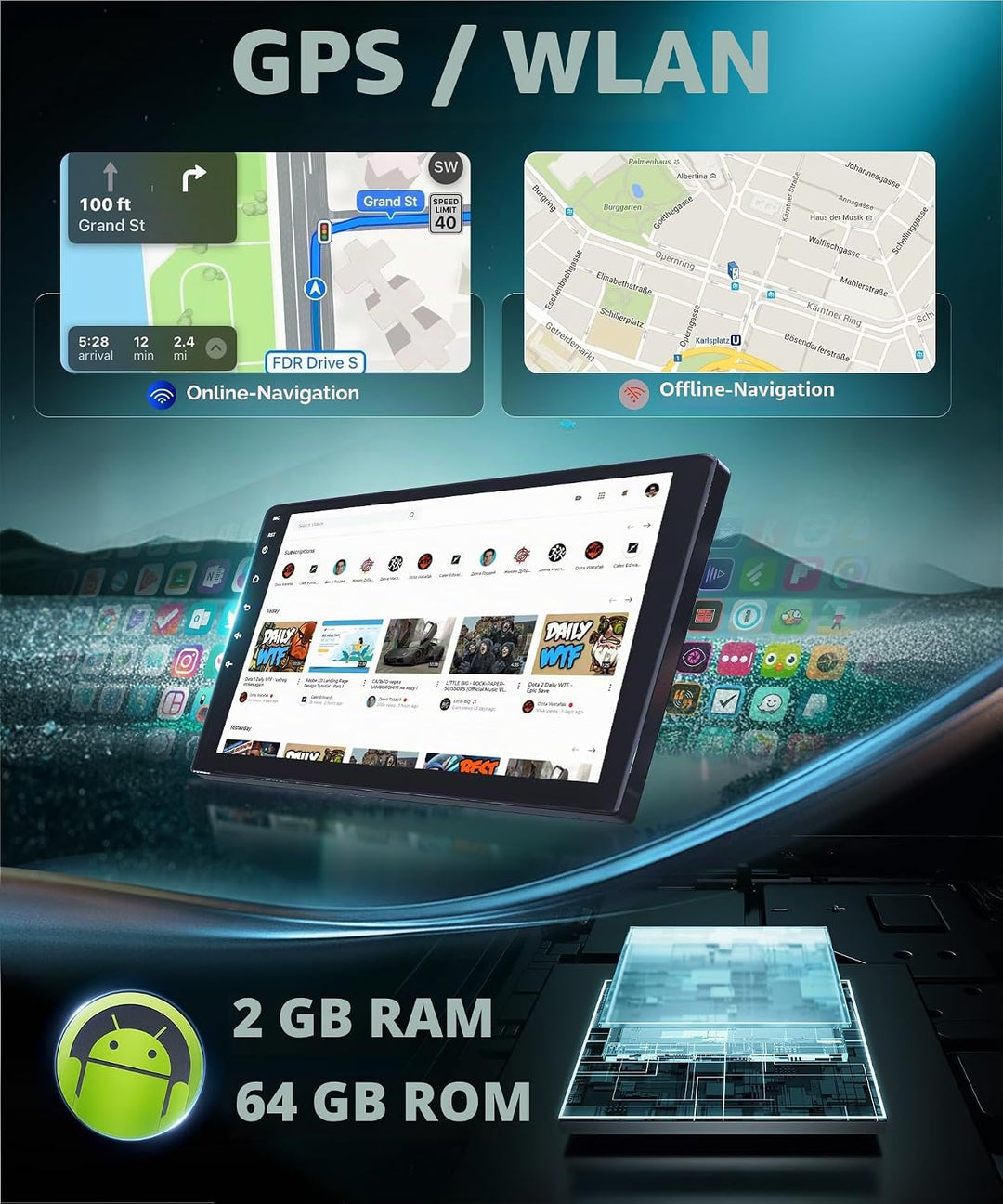 2G&amp;64G VECHTEL 9" Autoradio Für Nissan Qashqai J10 2006-2016（mit Navigationsbildschirm） mit Carplay