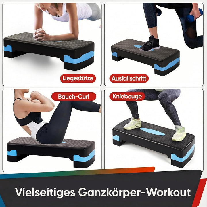 Ultrasport Aerobic Steppbrett I Step Up Board Rutschfest, 2-fach Höhenverstellbar I Fitness Stepper