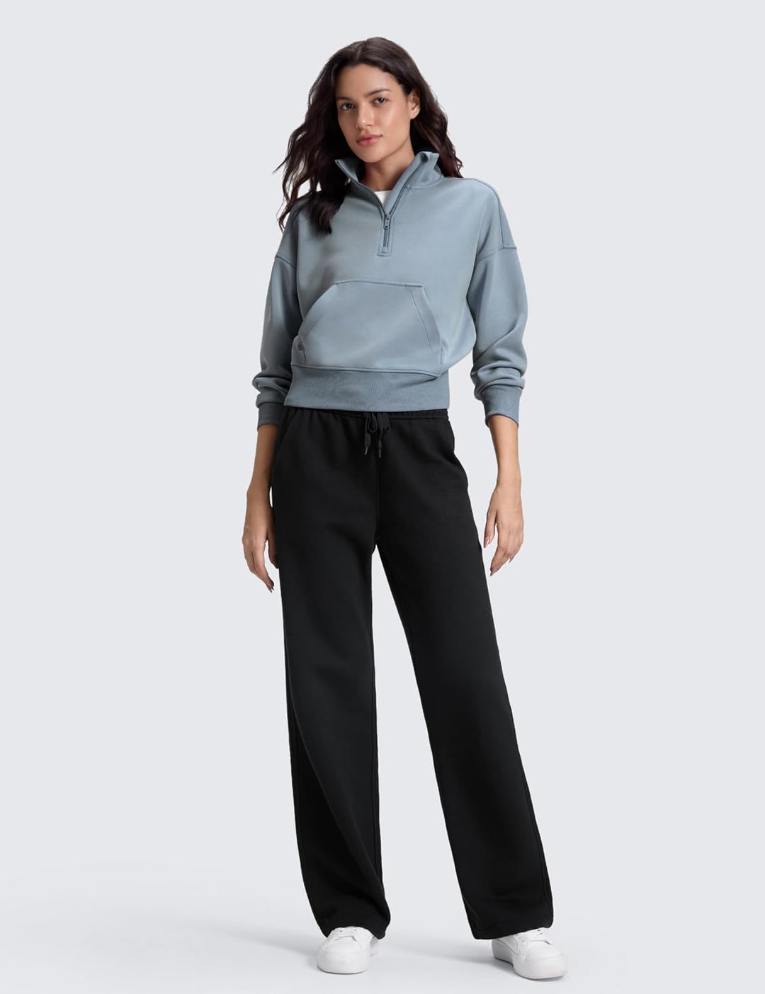 CRZ YOGA Damen Jogginghose Gefütterte Baumwolle Hohe Taille Joggers Soft Freizeithose Winter Lounge