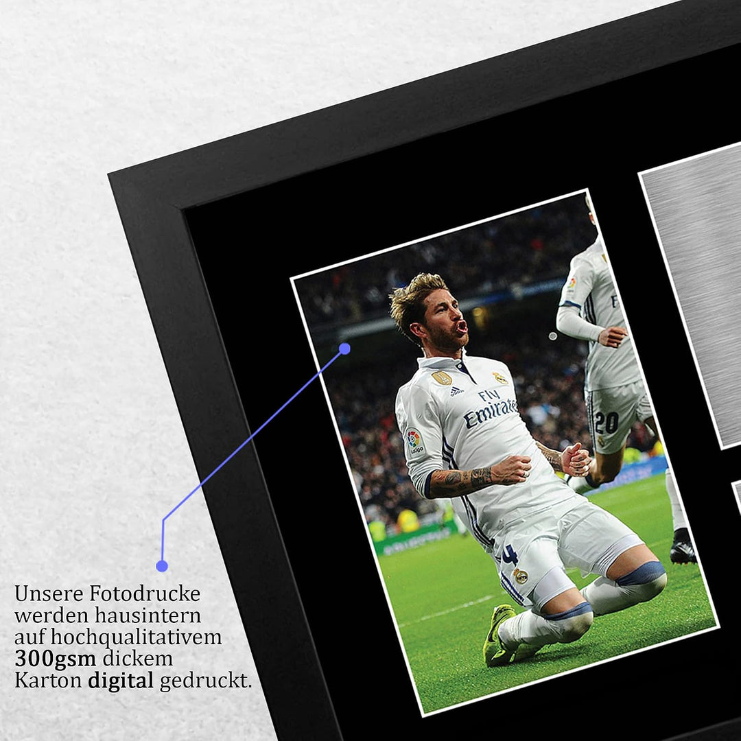 HWC Trading Sergio Ramos A4 Gerahmte Signiert Gedruckt Autogramme Bild Druck-Fotoanzeige Geschenk Fü