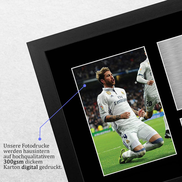 HWC Trading Sergio Ramos A4 Gerahmte Signiert Gedruckt Autogramme Bild Druck-Fotoanzeige Geschenk Fü